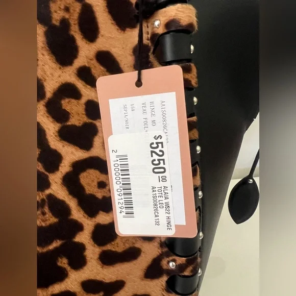 ❌SOLD❌ New $5,250 ALAIA Le Hinge Leopard-Print Calf Hair Tote Bag Handbag - Picture 11 of 16